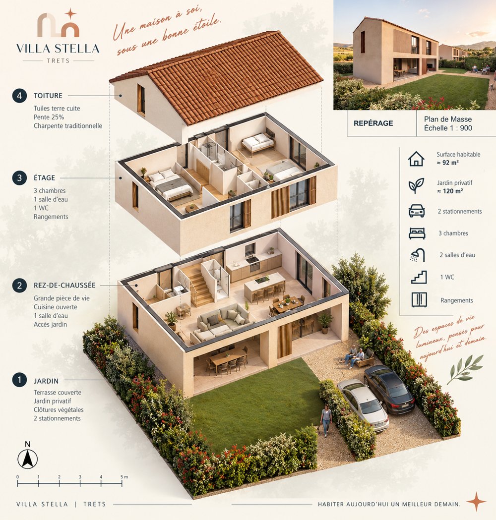 Villa 1 — vue éclatée